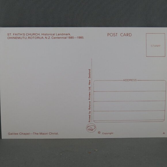 Vintage Postcard - St Faith's Church Landmark Oheinmutu New Zealand - Rotorua - Picture 2 of 4